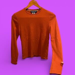 Cute Jones New York cotton classic pumpkin crew neck long sleeve top